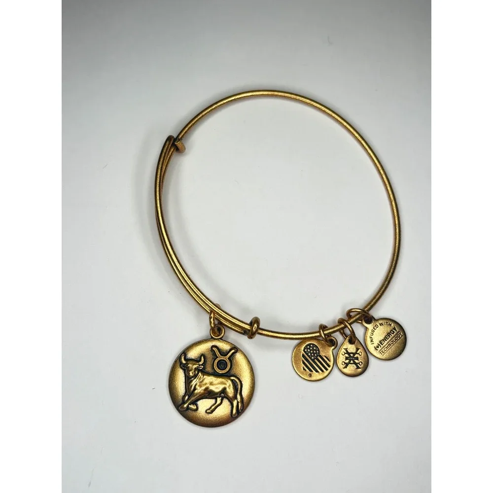 Alex and Ani Taurus Zodiac Charm Bangle Rafaelian Gold Expandable Bracelet 2017